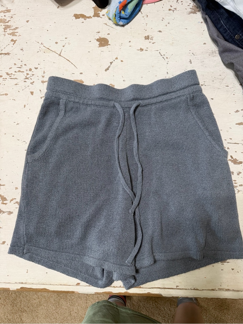 Every xs lined Drawstring Athleisure Lounge  Shorts - Heather Gray/blue new